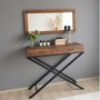 Hanah Home Espejo de Madera Maciza de Pino Color Nogal